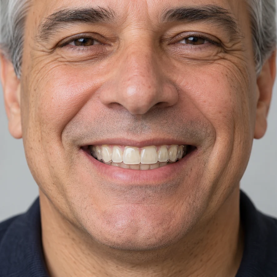 Imagem ilustrativa de um sorriso com alinhador transparente